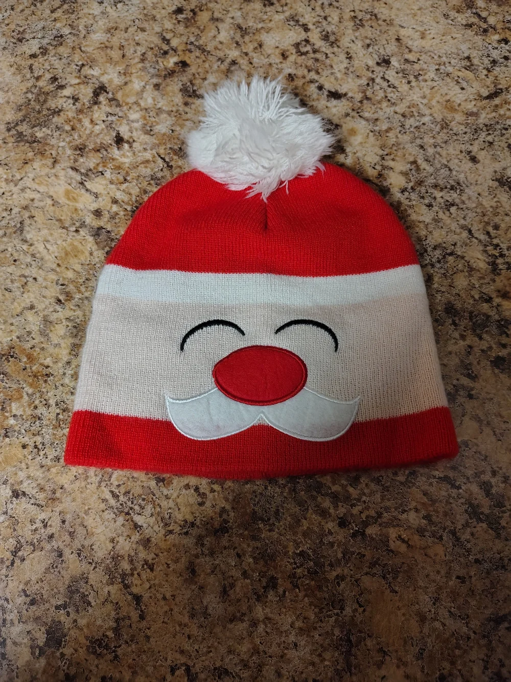Qhealthtex Brown Monkey Knit Earflap Hat with Red Accent And Santa Beanie